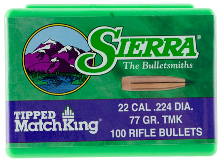 SIERRA TIPPED MK .224 77GR 100CT - for sale