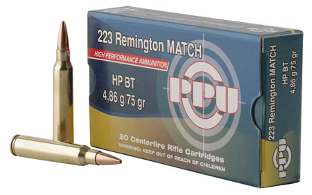 PPU .223 REM MATCH 75GR HPBT 20/1000 - for sale