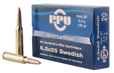 PPU 6.5X55 SWEDISH FMJ 139GR 20/200 - for sale